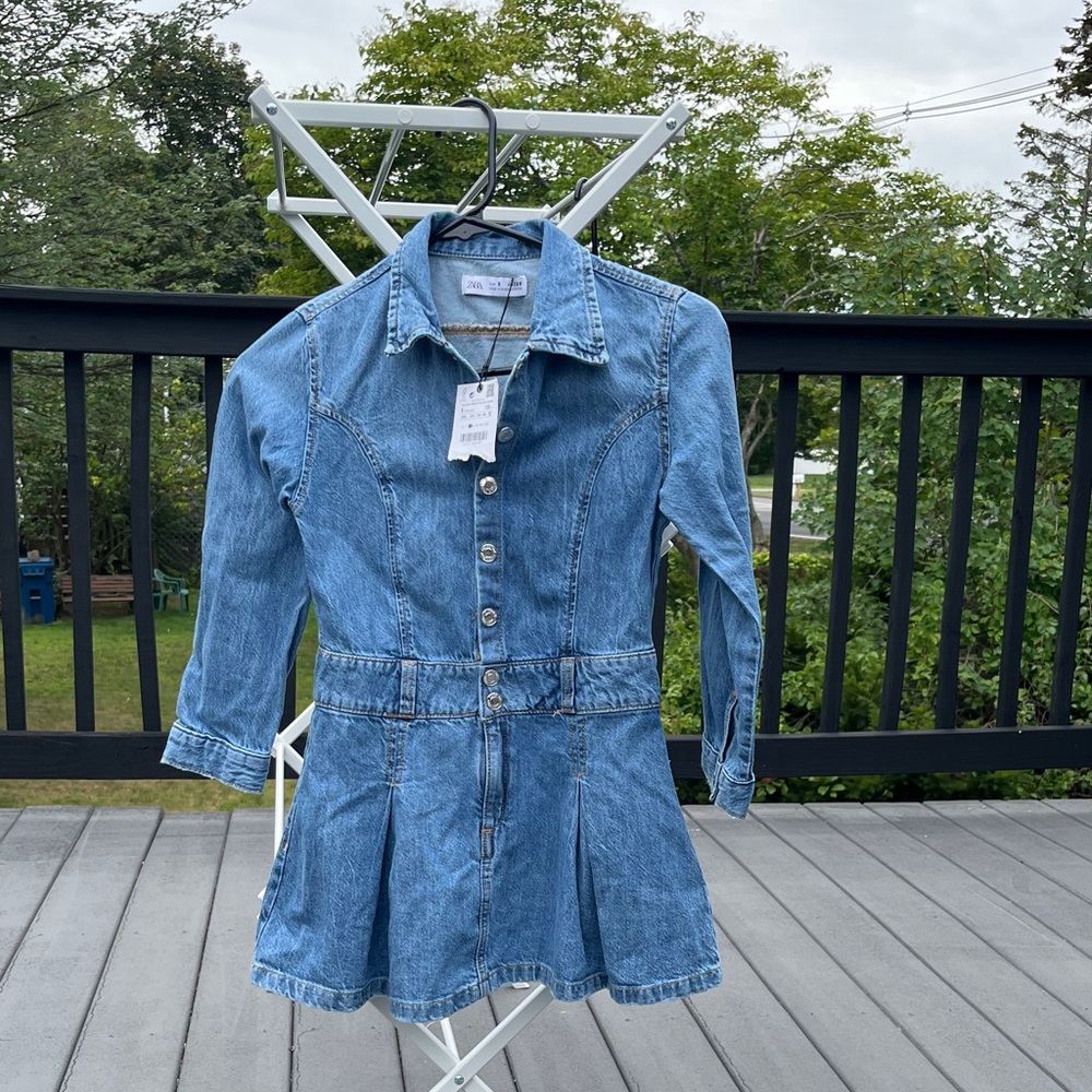 Zara Blue Denim Kids Casual Dress